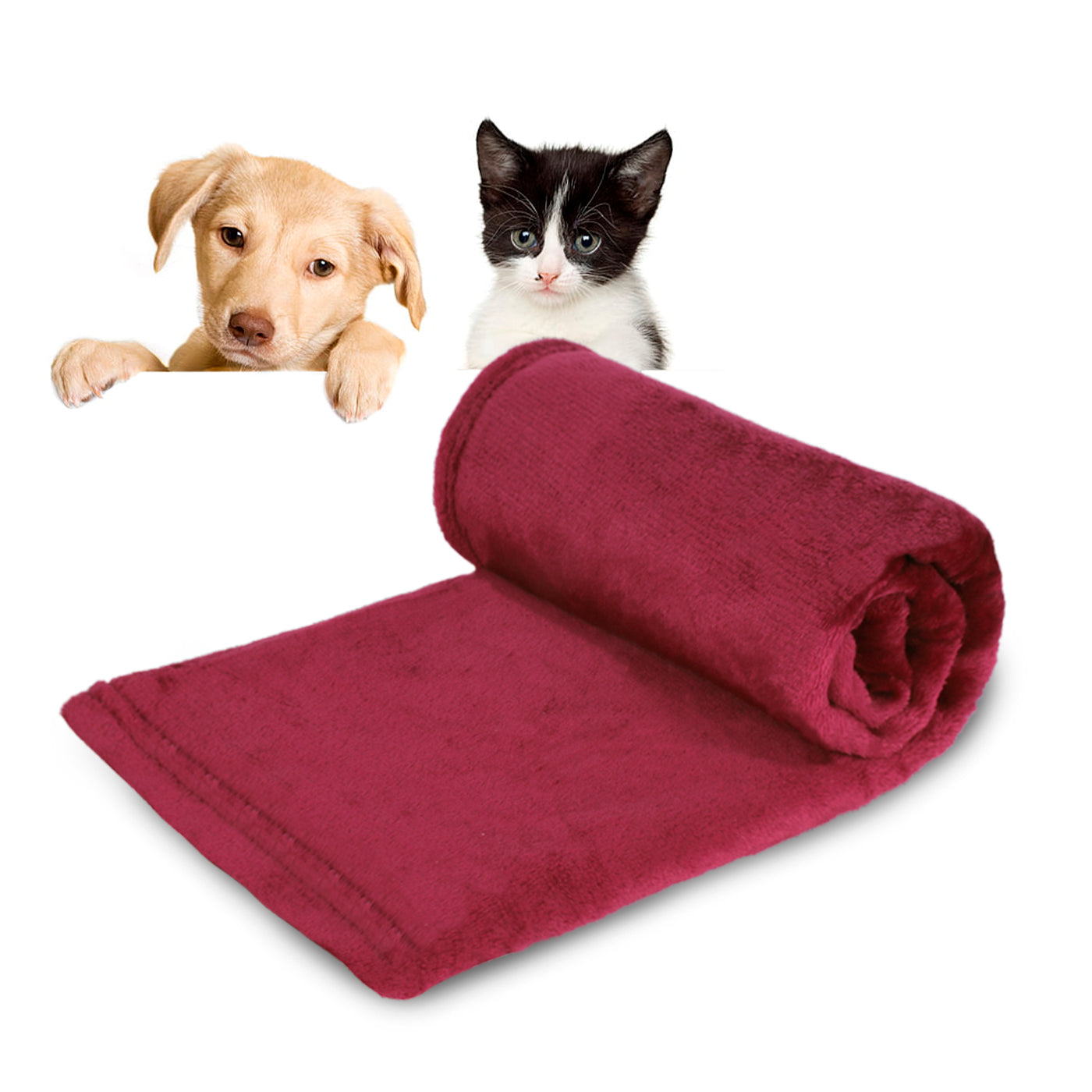 HOME MERCURY – Manta para Perros, Gatos y Mascotas de Terciopelo Suave y Resistente 75x100cm. (1, Burdeos, 75x100cm)
