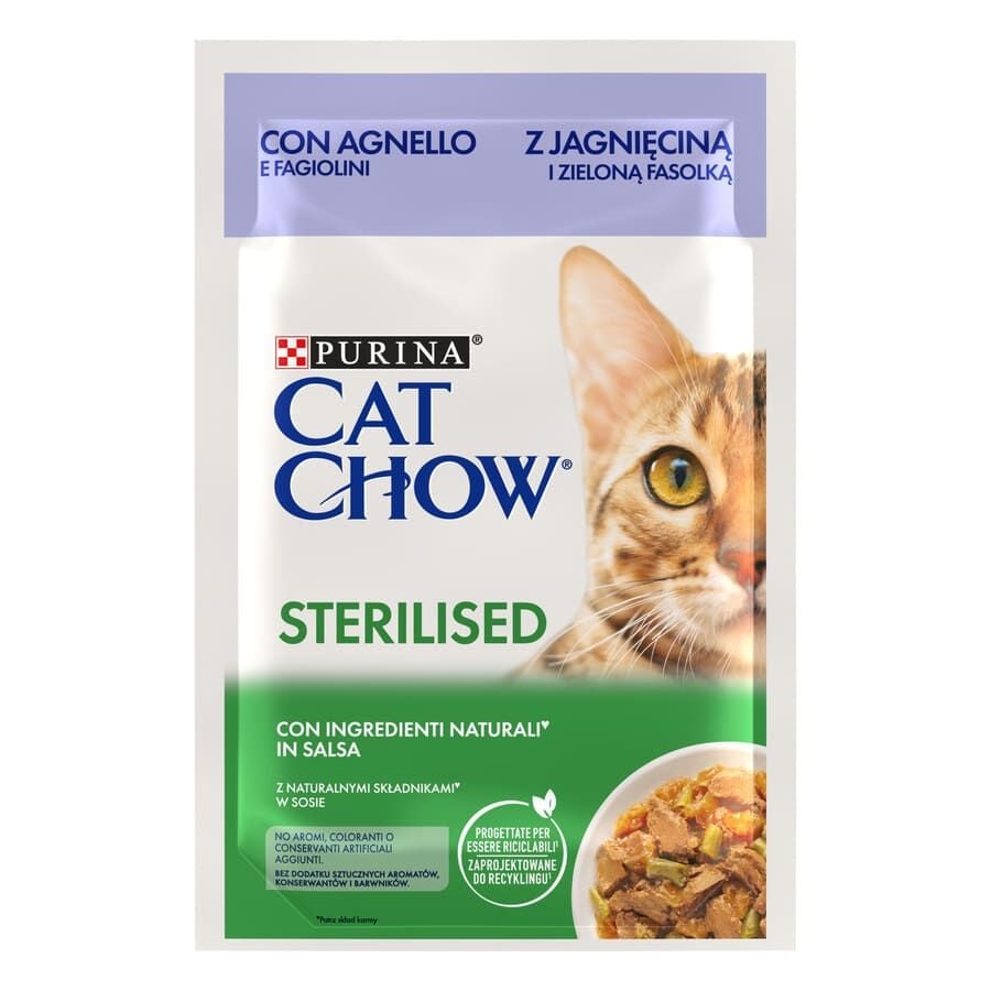 48 sobres x 85 g Cat Chow Sterilised pollo sobre para gatos ¡Pack ahorro!