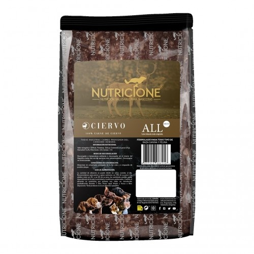 Nutricione BARF Carne de Ciervo sin hueso para perros y gatos (Pack)