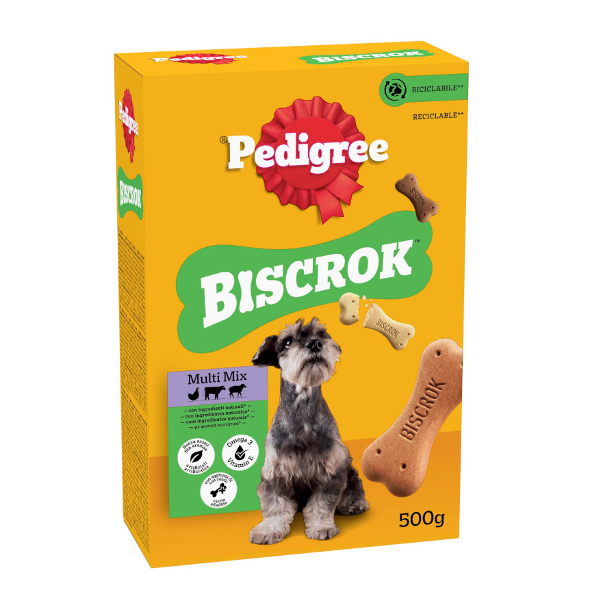 500 g Pedigree Galletas Biscrok de 3 Sabores para Perros