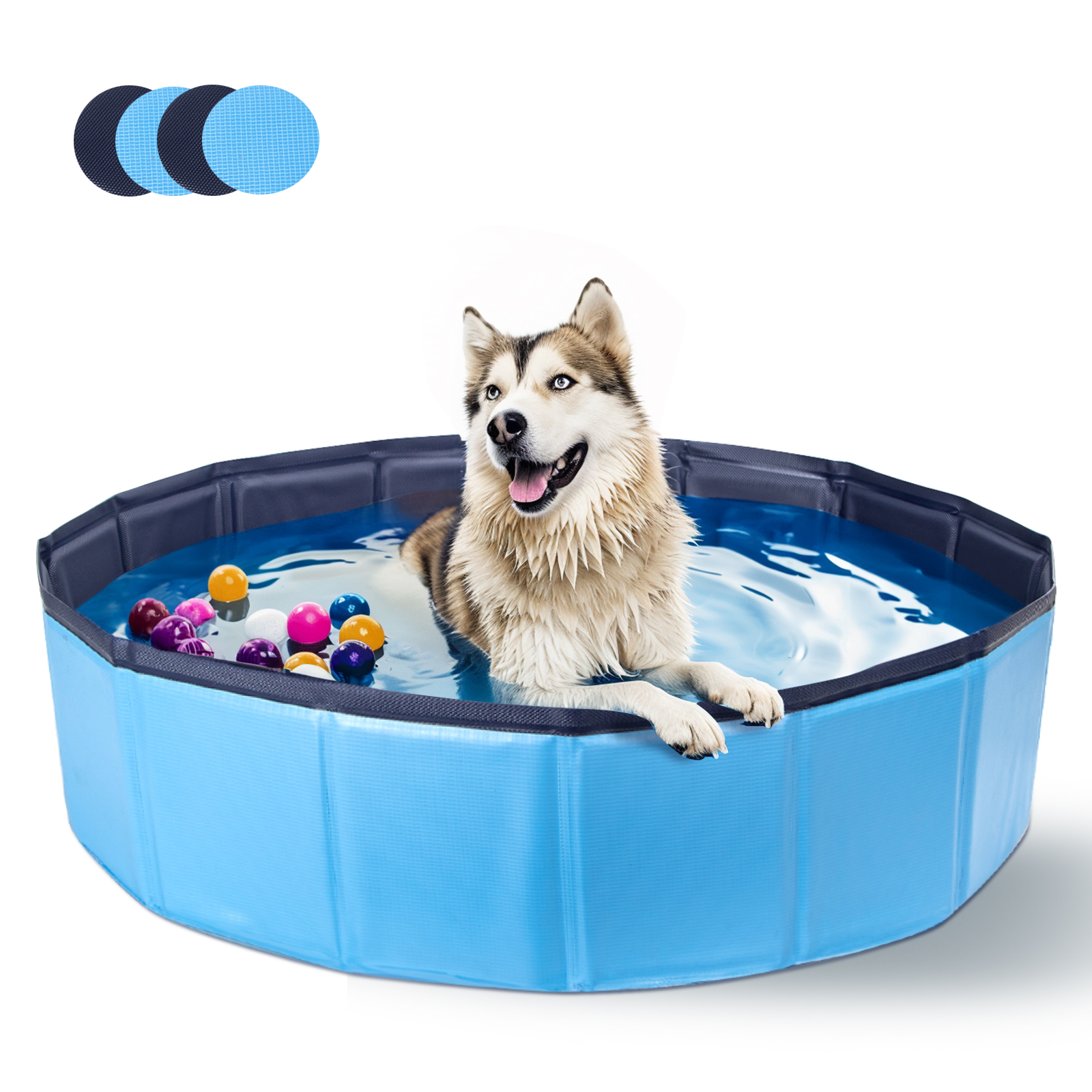 Nobleza Piscina para Perros Grandes y Pequeños, Bañera Plegable Rigida Antideslizante para Mascotas