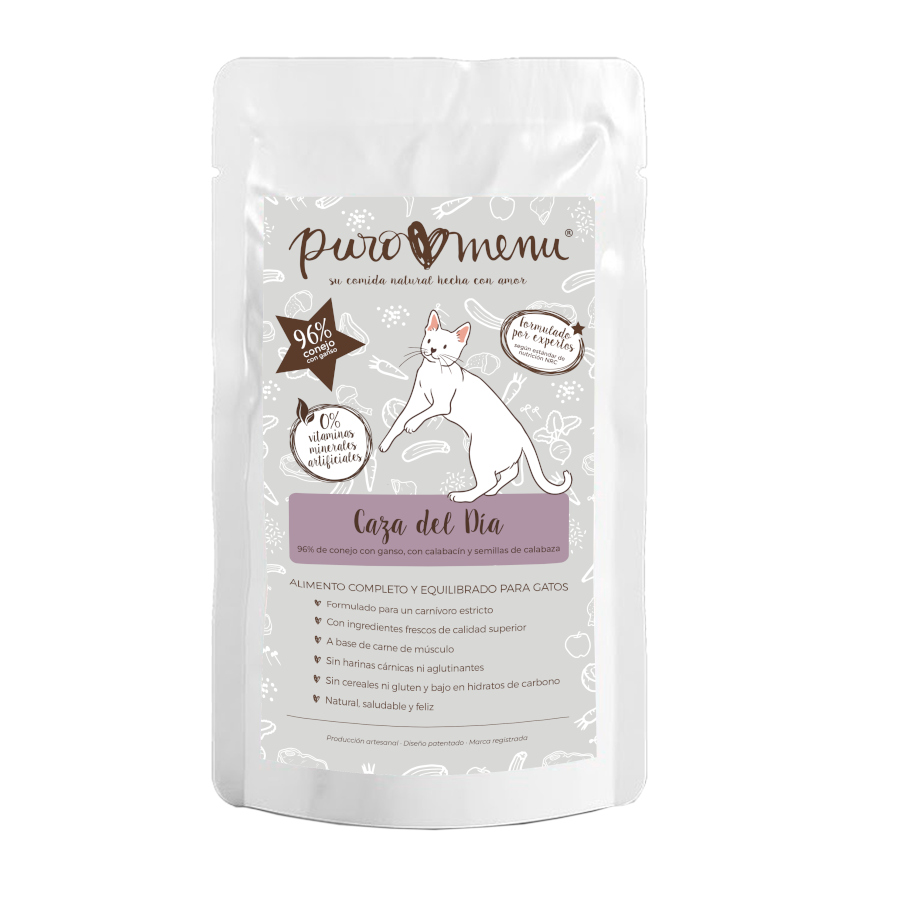 Imagen de Puromenu Sobre CONEJO Y GANSO (Caza del Día) 100 g para Gatos