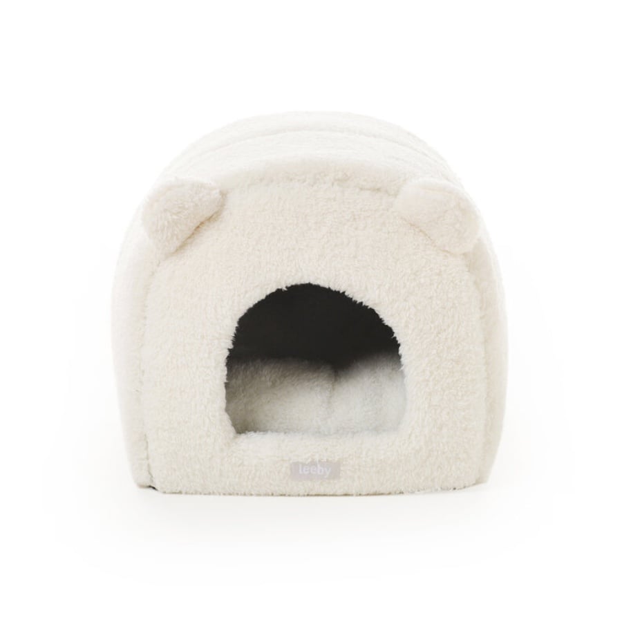 Leeby Iglú Desenfundable de Borreguito Blanco para gatitos