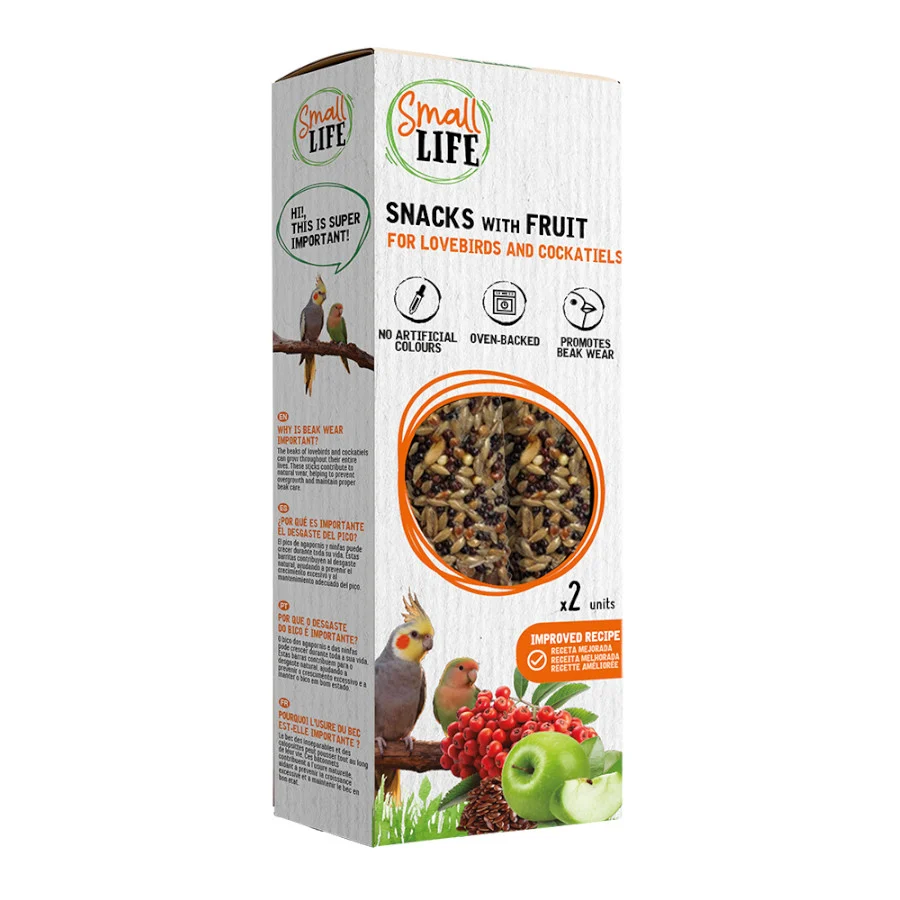 Small Life Snack con Fruta para agapornis y ninfas