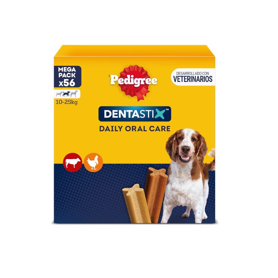 56 barritas Pedigree Dentastix Snacks Dentales para perros medianos