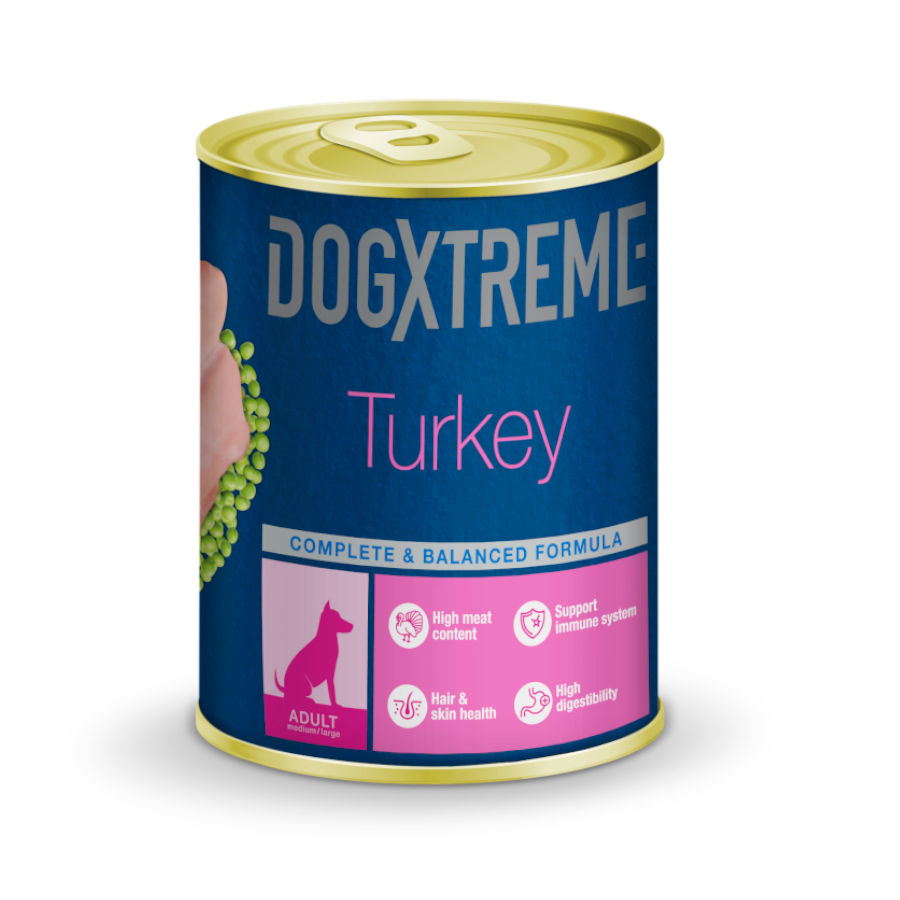 24 latas x 400 g Dogxtreme Adult pavo lata para perros ¡Pack ahorro!