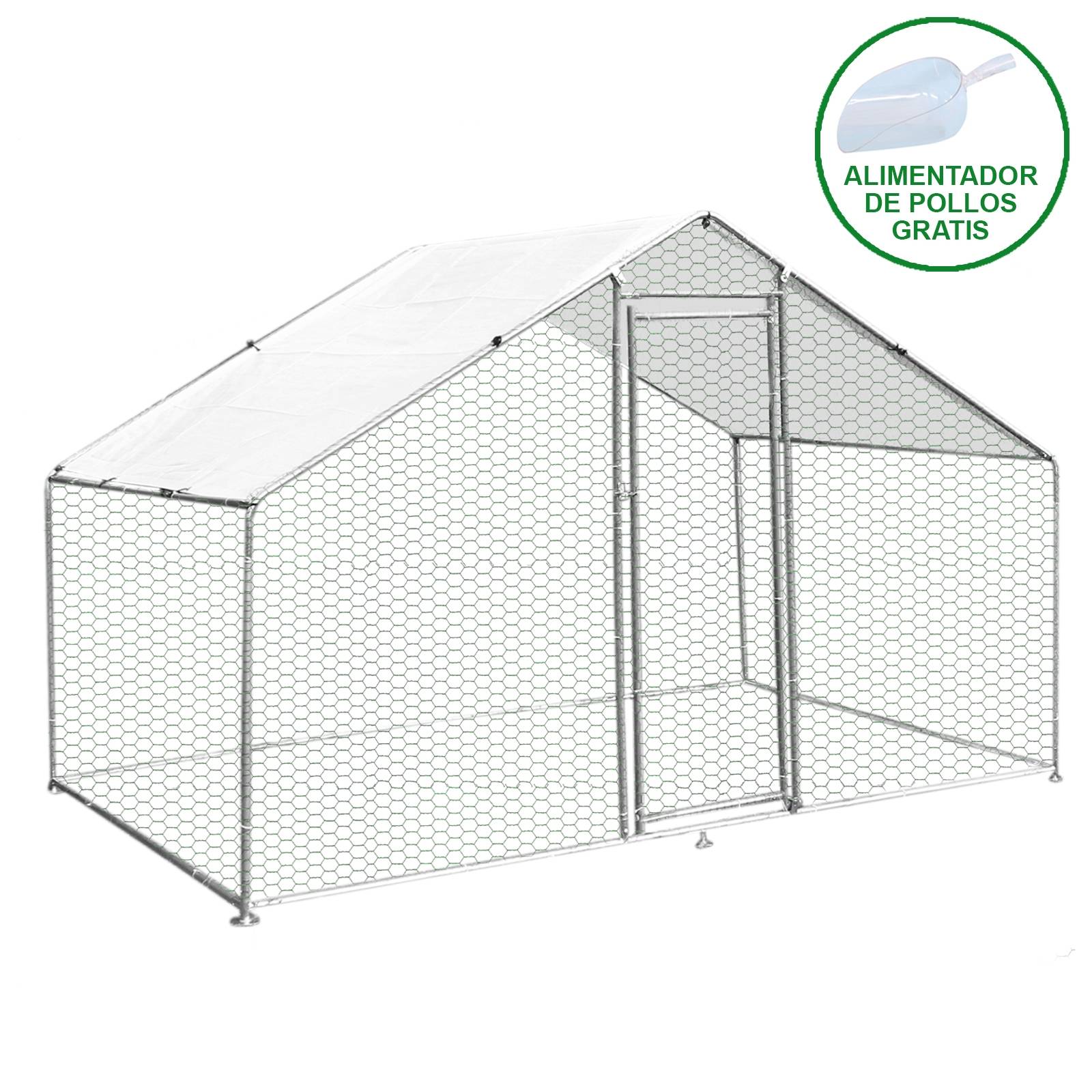 Jaula Aves de Corral Valla Cercado Caja Pollos Acero Pollos 4m x 2m x 2m