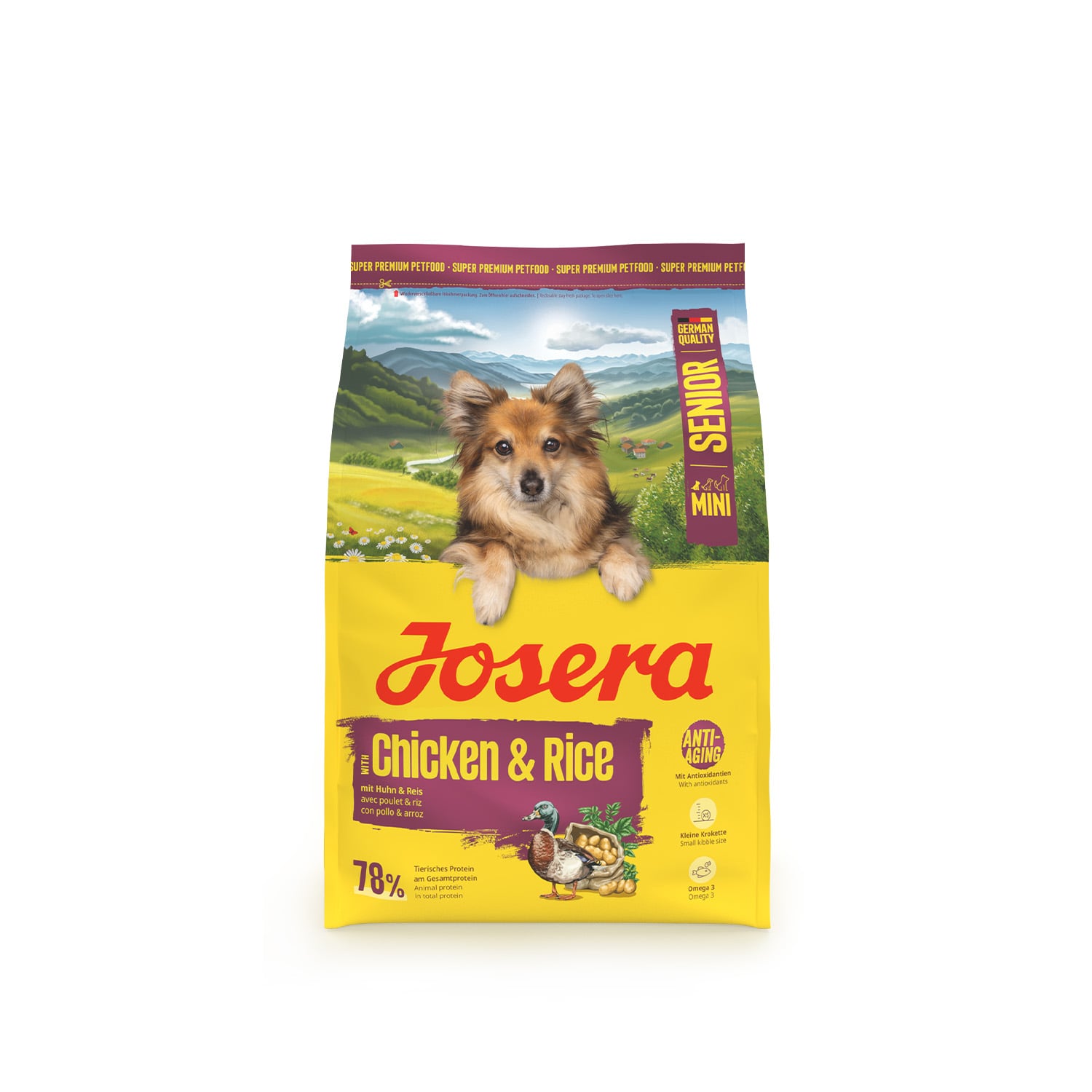 Saco Perro Mini Senior Chicken & Rice, JOSERA, 3kg
