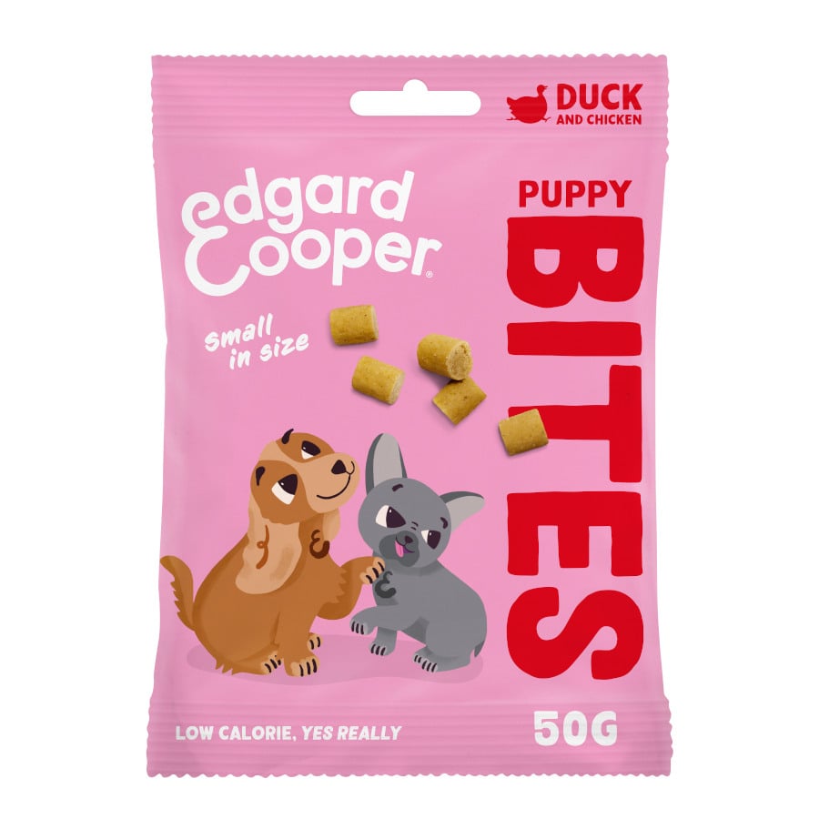 4 bolsitas x 50 g Edgard & Cooper Bocaditos Mini Puppy de Pato y Pollo para perros ¡Pack ahorro!