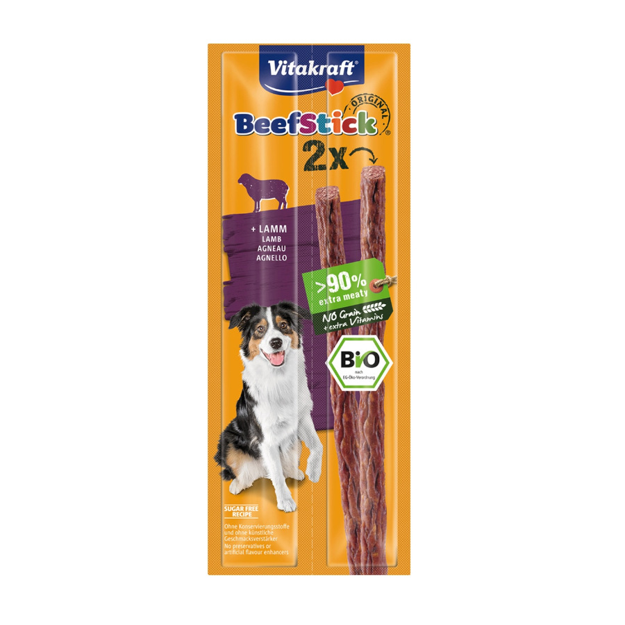 2 barritas Vitakraft Bio BeefStick Palitos de Cordero para perros