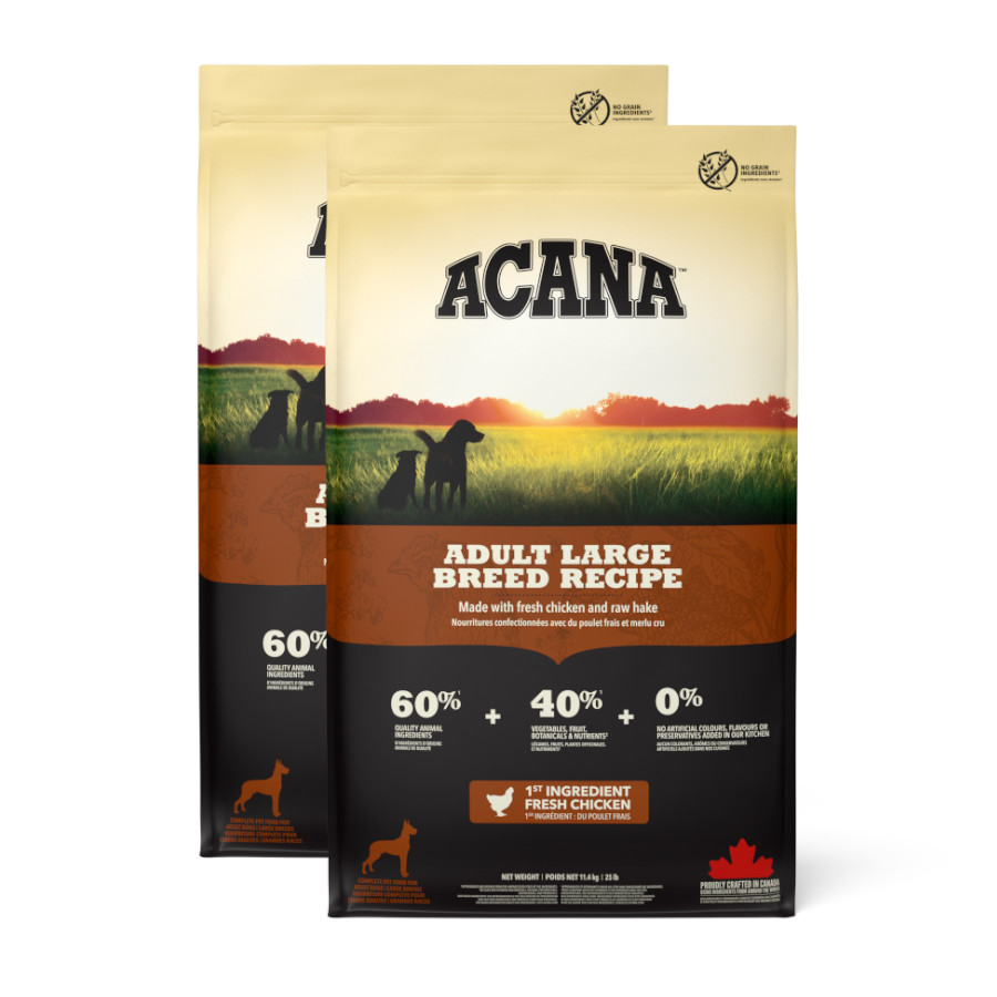 2 x 11.4 kg Acana Adult Large Breed pienso para perros ¡Pack ahorro!