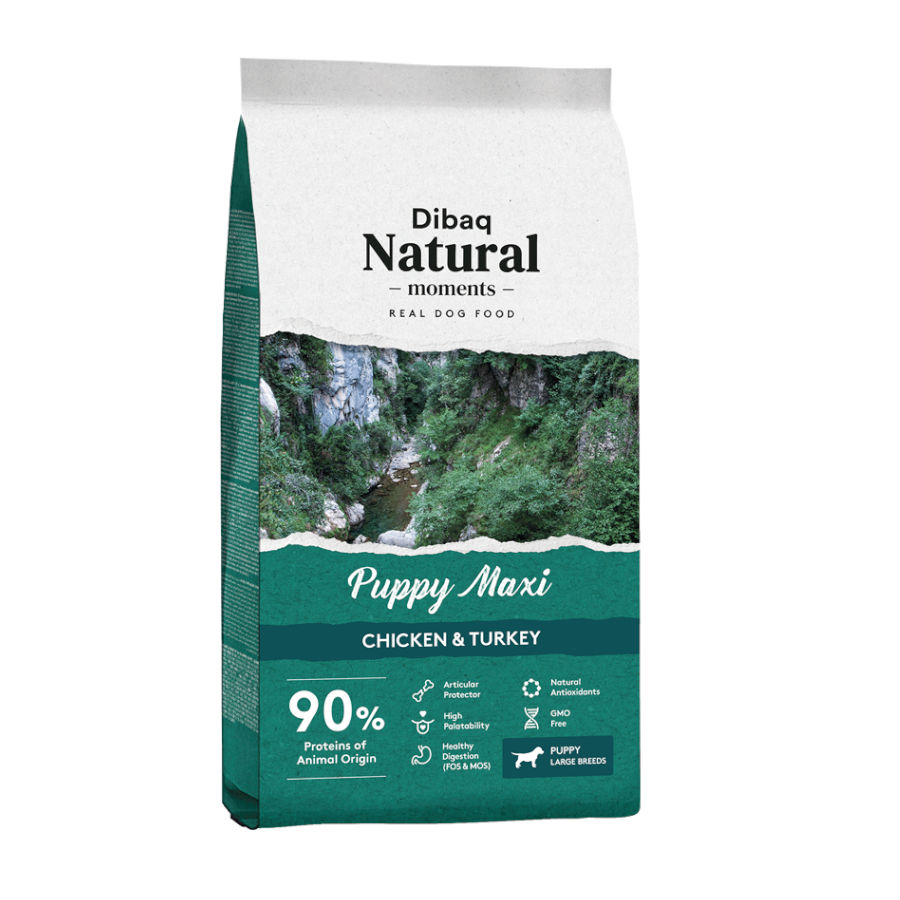 Dibaq Natural Moments Puppy Maxi Pollo & Pavo pienso para perros