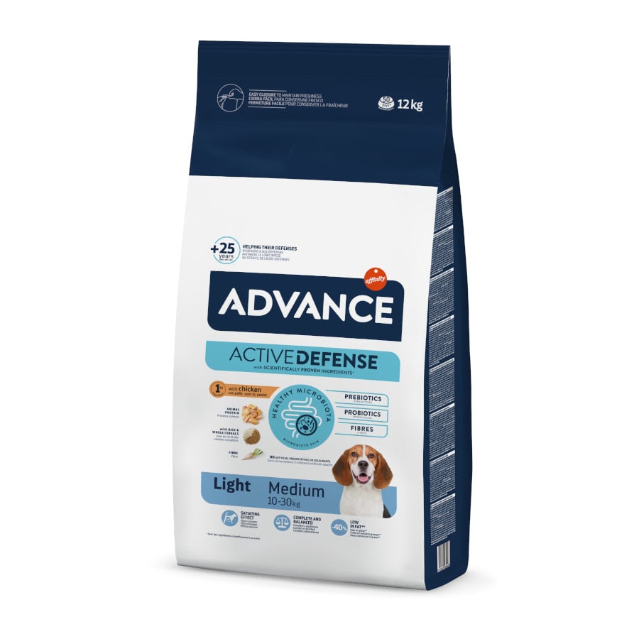 Advance Active Defense Medium Light Pollo y Arroz pienso para perros