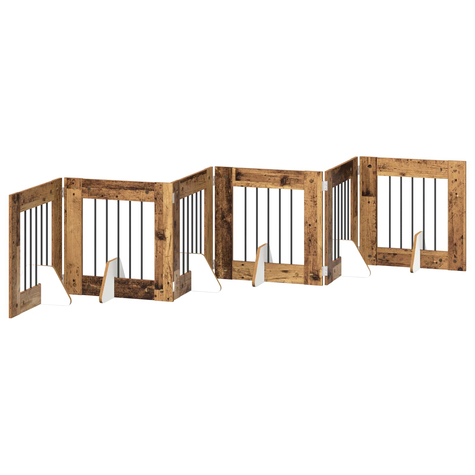 vidaXL Puerta para perros plegable con soportes Barrera Mascotas Plegable