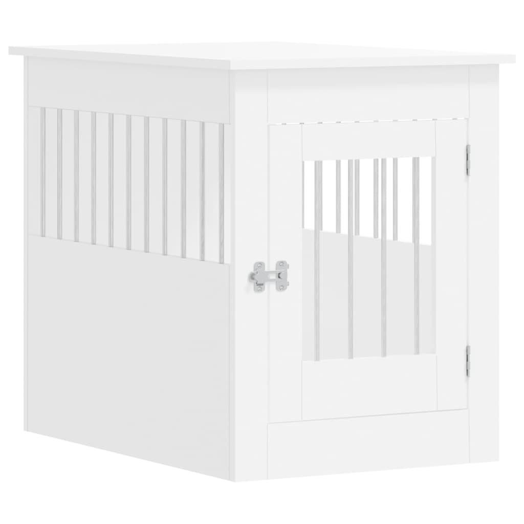 vidaXL Jaula para perros madera de ingeniería blanco 55x80x68 cm