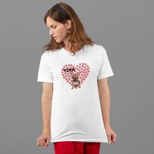 Camiseta unisex huella de corazones personalizable color Blanco, , large image number null