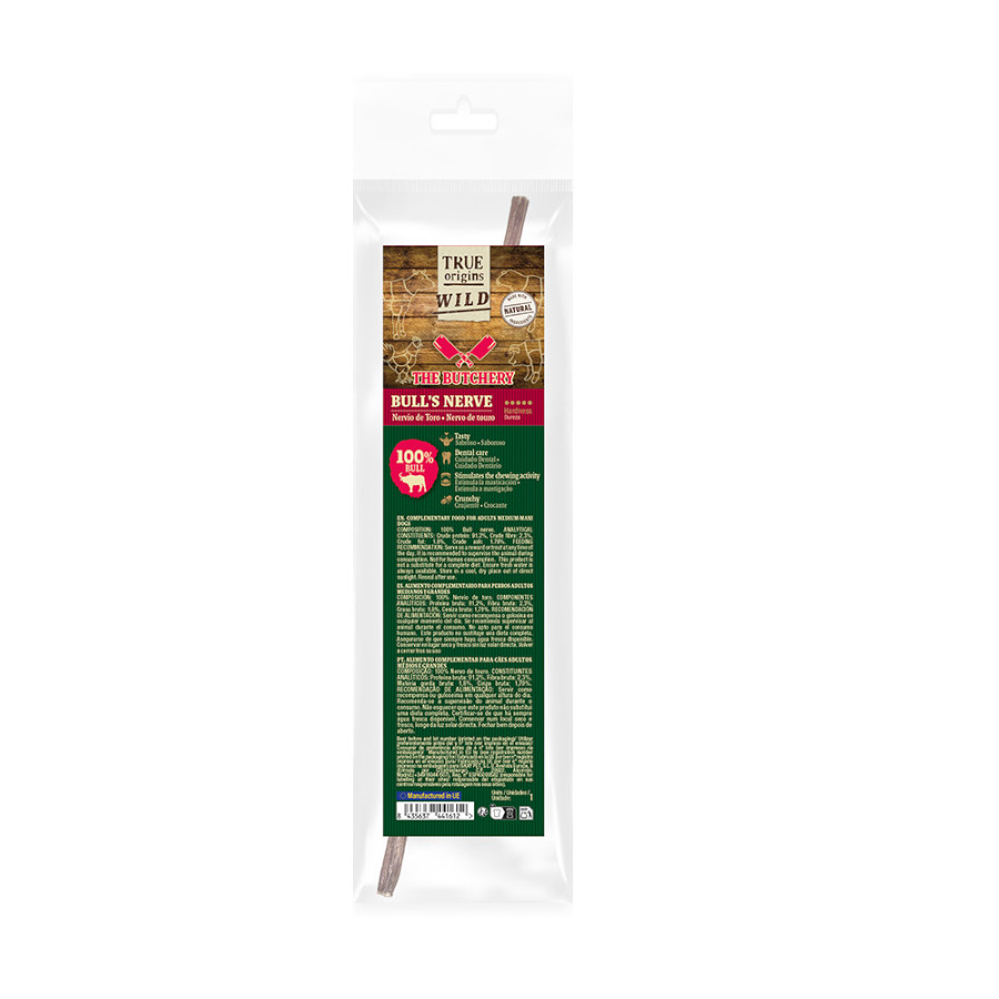4 uds. x 20 cm True Origins Nervio Toro Snack para perros ¡Pack Ahorro!