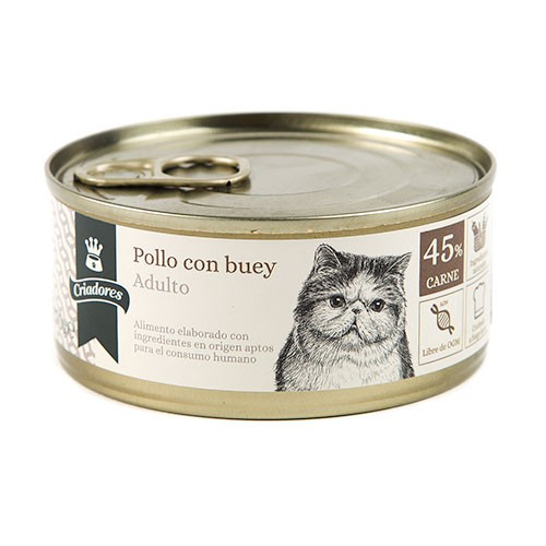48 latas x 170 g Criadores Adulto Pollo y Buey lata para gatos ¡Pack ahorro!