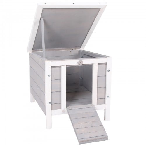 PawHut Conejera de Exterior Color Gris