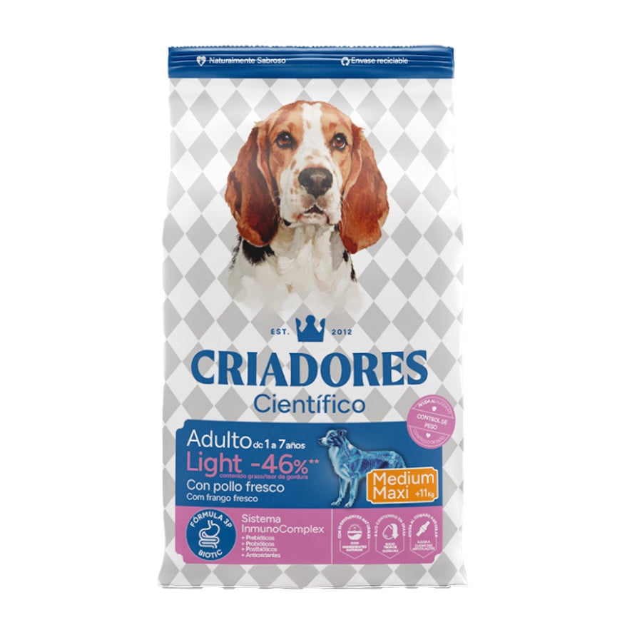 Criadores Científico Light -% contenido graso Adulto Medium-Maxi Pienso Pollo para perros