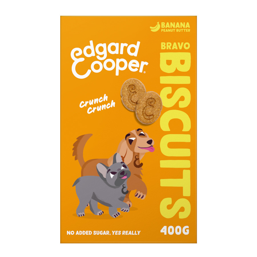 2 bolsitas x 400 g Edgard & Cooper Galletas de Banana y Mantequilla de Cacahuete snack para perros ¡Pack ahorro!