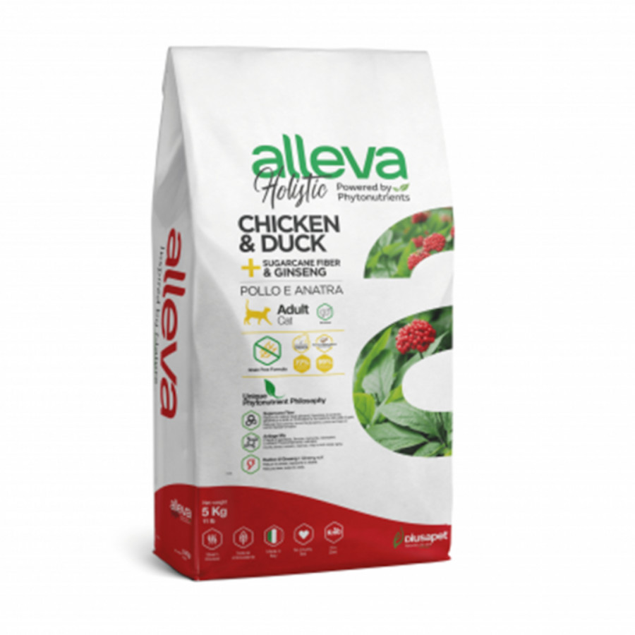 Alleva Pienso Pollo y Pato con Caña Azúcar & Gingseng para gatos esterilizados