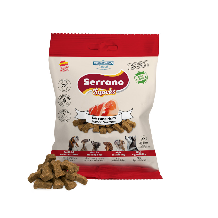 Mediterranean Natural Galletas Serrano Snacks de Jamón para perros
