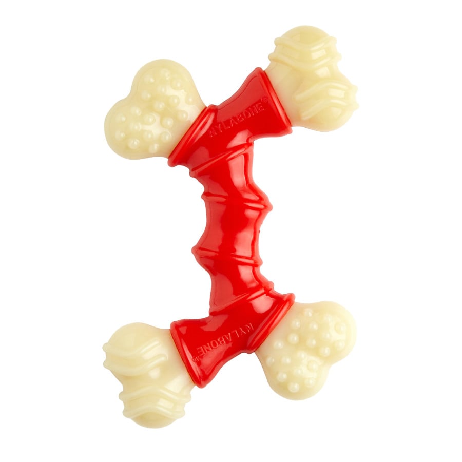 Nylabone – Juguete Nylabone para perros Extreme Chew Double Bone. Blanco / Rojo