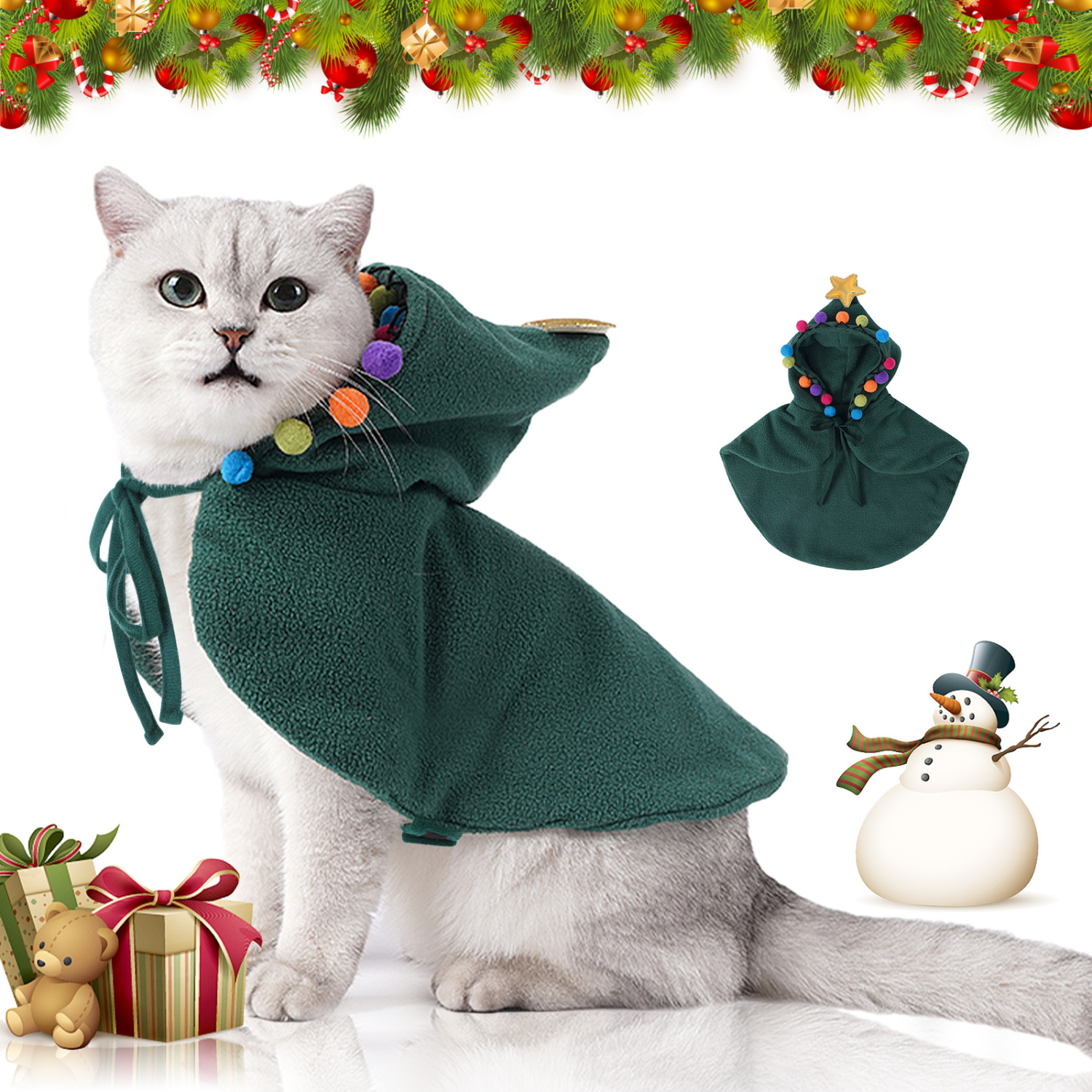 Nobleza Disfraz de Navidad para gatos y perros pequeños