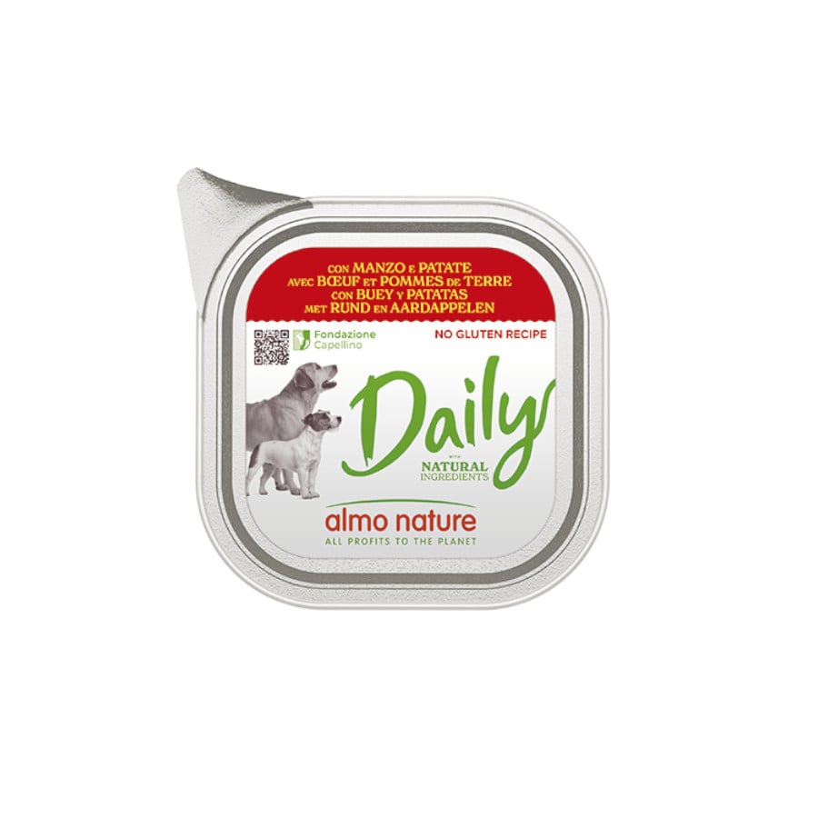 100 G Almo Nature Bio Organic Maintenance Ternera Con Patatas Tarrina Para Perros