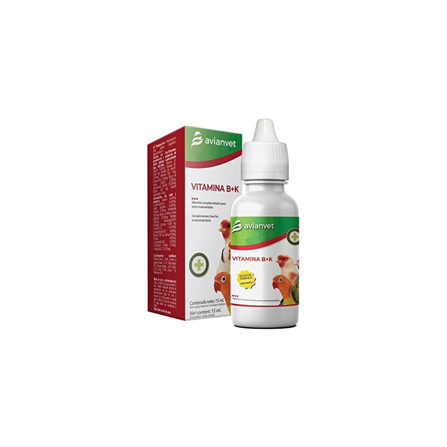 Avianvet Vitamina B+K Suplemento líquido para aves (15 ml)