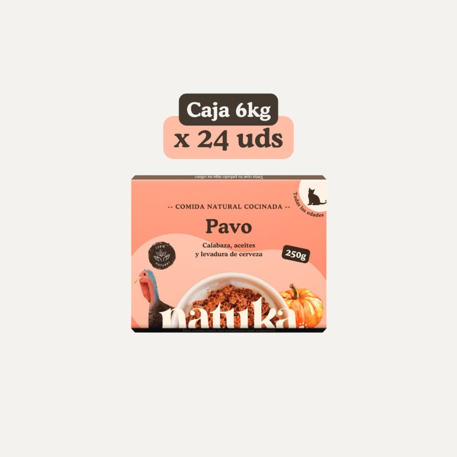 Comida para gatos. Menú cocinado para gato de pavo