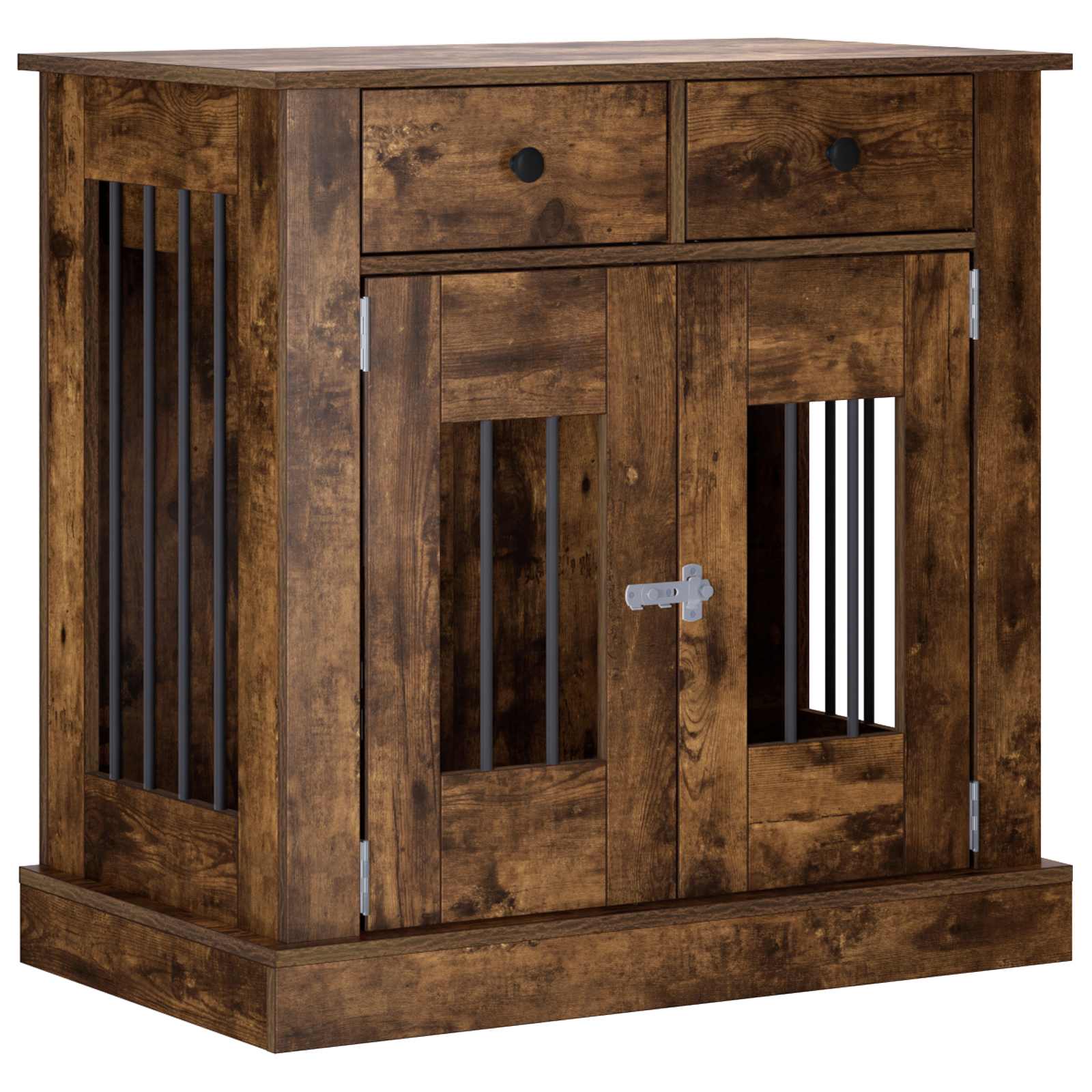 vidaXL Mueble para jaula de perro con cerradura Madera de ingeniería Perro Pen