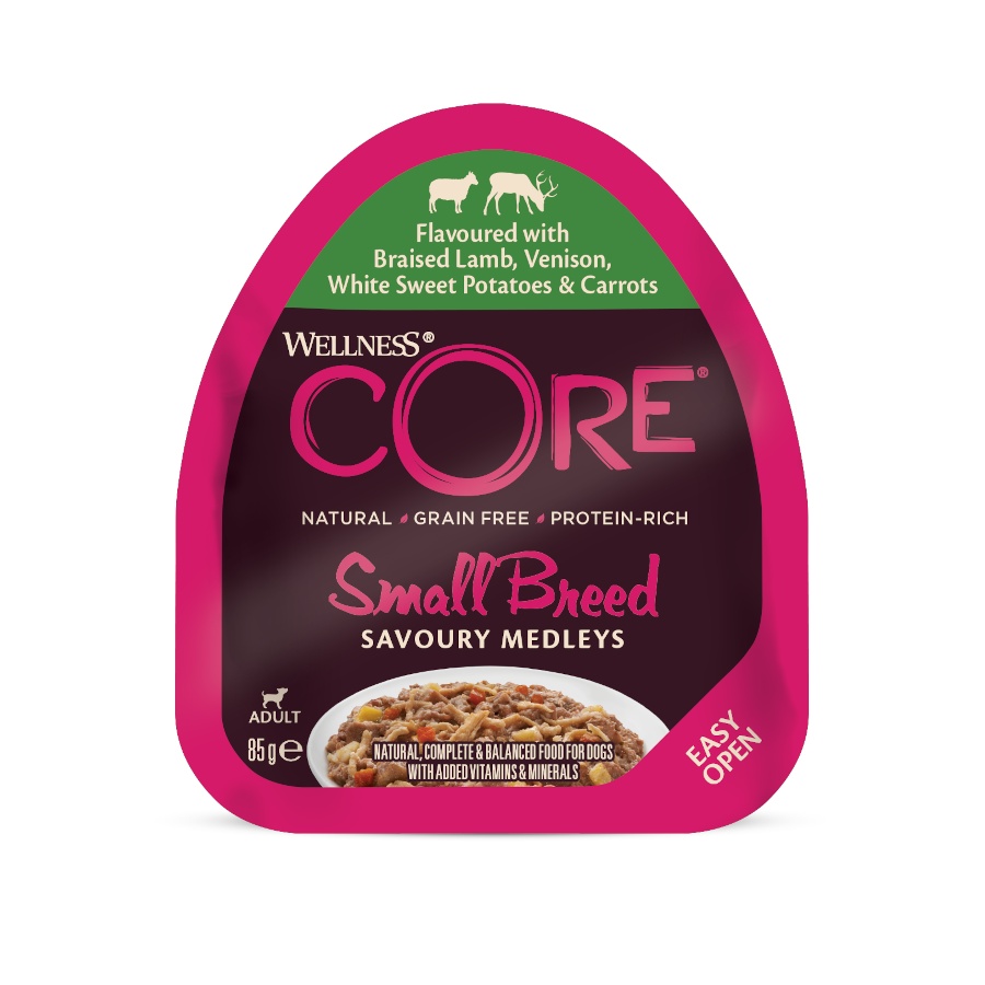 12 tarrinas x 85 g Wellness Core Small Breed Grain Free Cordero y Venado tarrina para perros ¡Pack ahorro!