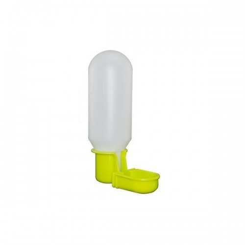 Bebedero con botella para aves color Blanco y Amarillo