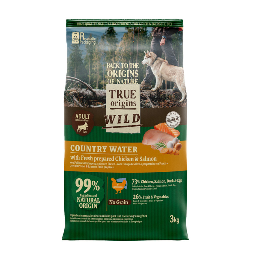 2 x 3 kg True Origins Wild Adult Country Water Pollo y Salmón pienso para perros ¡Pack ahorro!