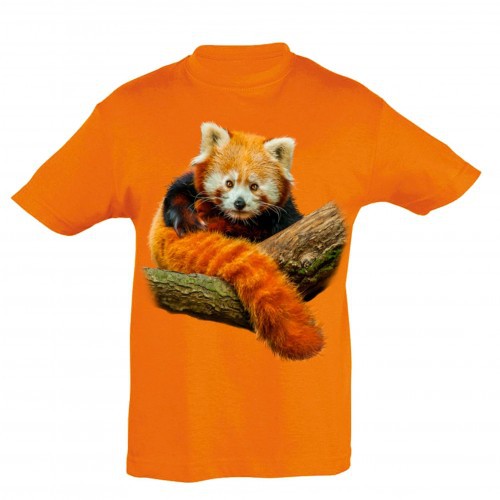 Camiseta Niño Panda rojo color Naranja, , large image number null