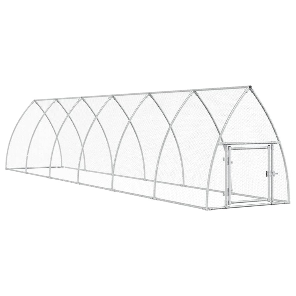 vidaXL Conejera acero galvanizado plateado 600x105x120 cm