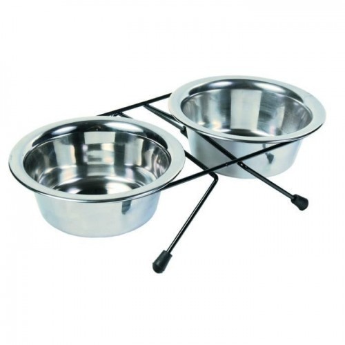 Set de tazon Trixie Eat on Feet para perros color Gris