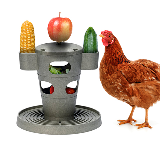 Comedero para Pequeñas y Grandes Gallinas - Snack Tower para Aves de Corral - Comedero Interactivo y Entretenido para Gallinas