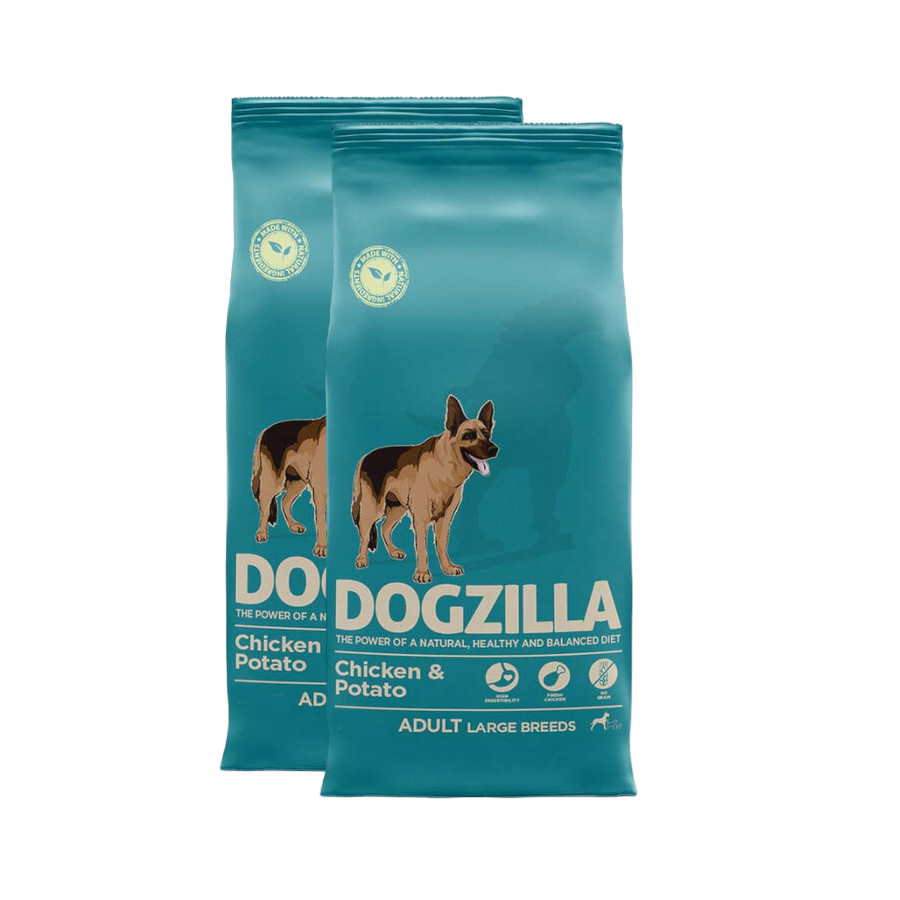 2 x 12 kg Dogzilla Large Grain Free Pollo pienso para perros ¡Pack ahorro!
