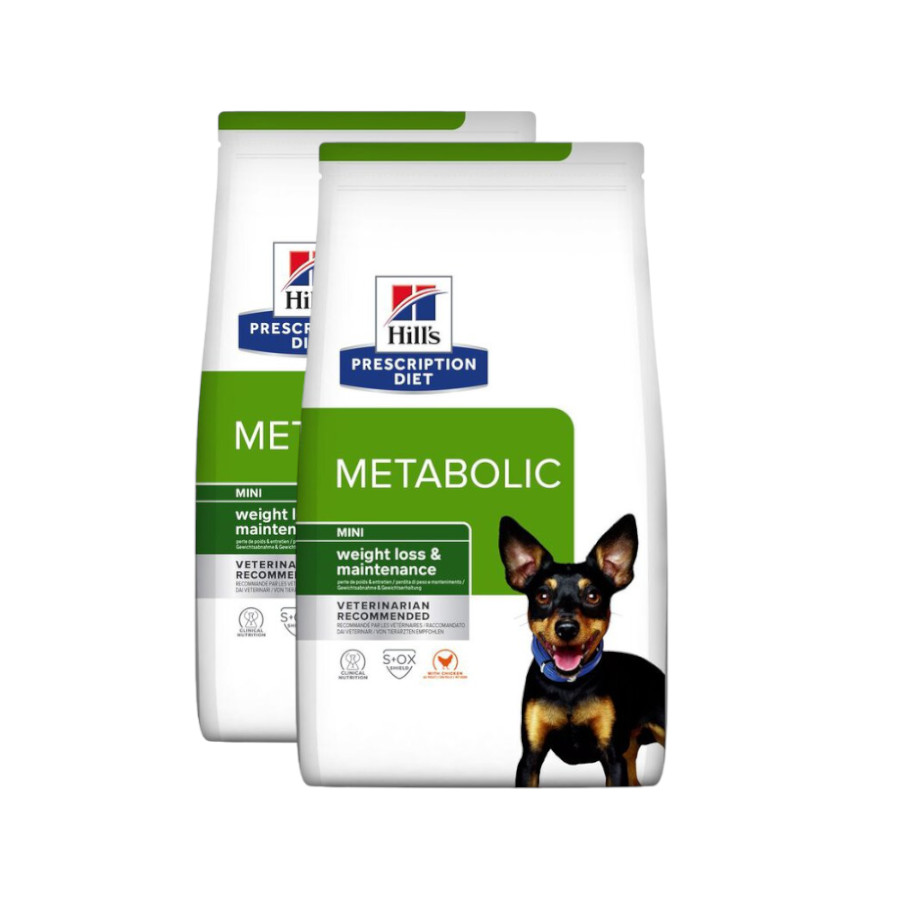 2 x 3 kg Hill’s Prescription Diet Metabolic Mini Weight Loss pienso para perros ¡Pack ahorro!