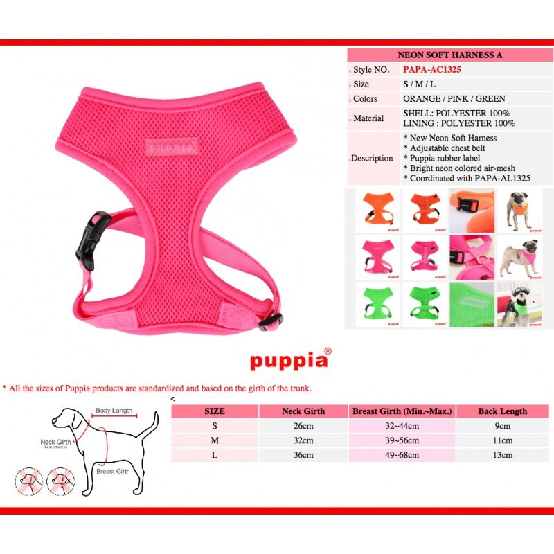 Arnés Neon Soft para perros color Rosa, , large image number null