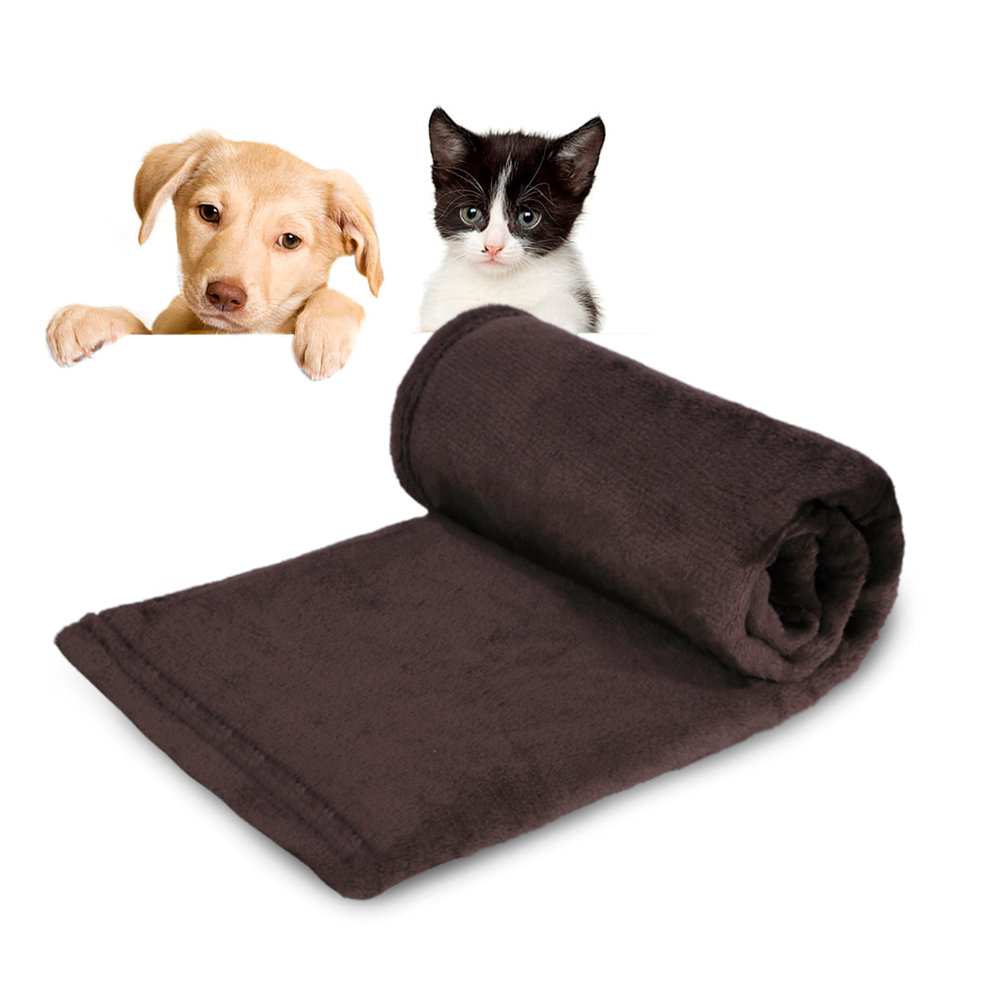 HOME MERCURY – Manta para Perros, Gatos y Mascotas de Terciopelo Suave y Resistente 75x100cm. (1, Marrón, 75x100cm)