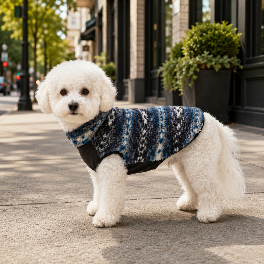 Gotoo Jersey Sherpa Estampado Retro para perros