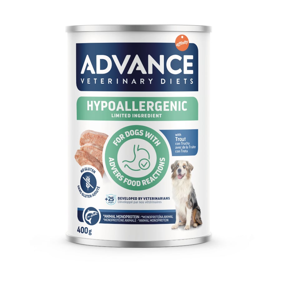 Advance Veterinary Diets Hypoalelergenic Limited Ingredient Trucha Comida Húmeda para perros