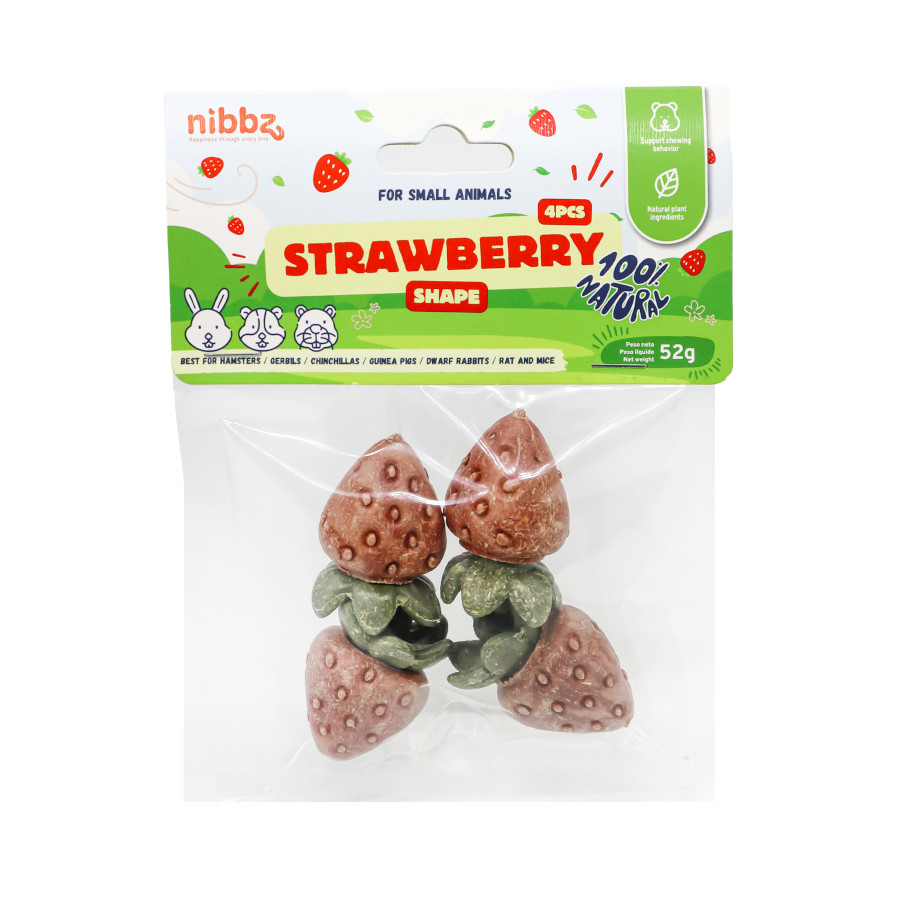 Nibbz Fresas 3D Comestibles complemento alimenticio para roedores