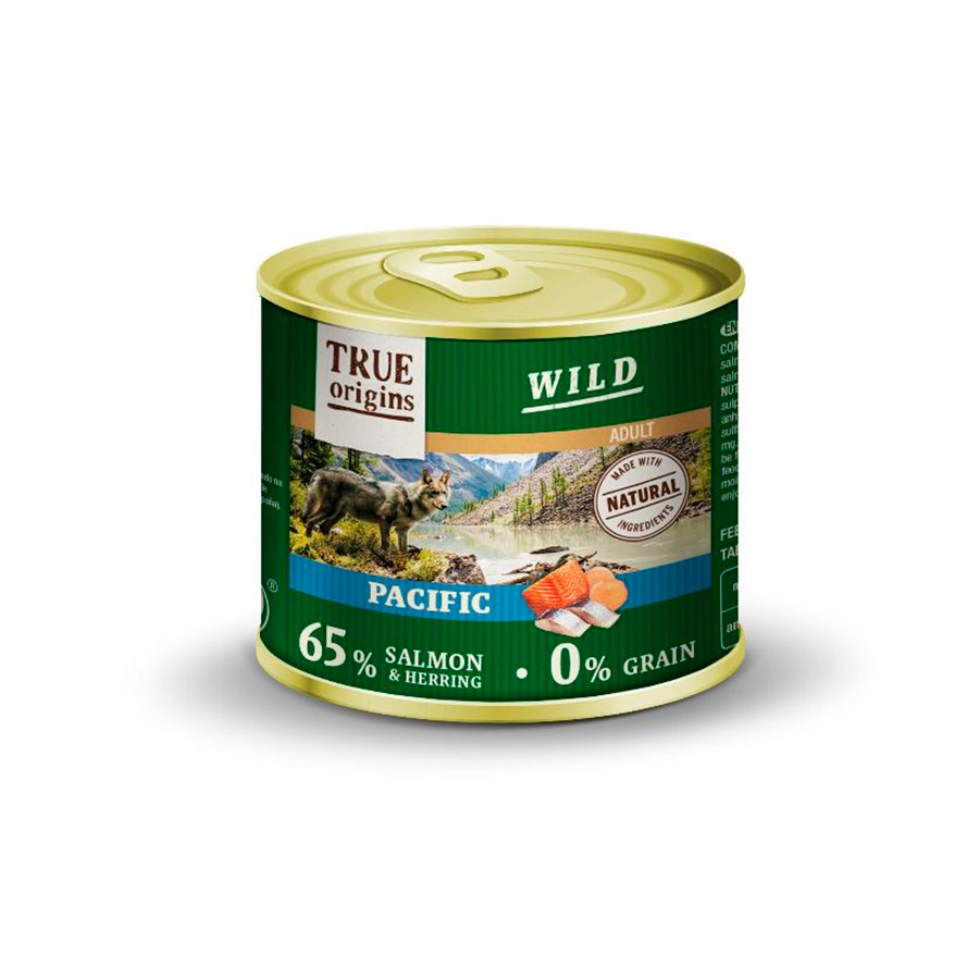 200 g True Origins Wild Adult Pacific Salmón y Arenque en paté lata para perros