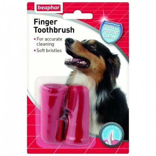 Pack de 2 cepillos de dientes de dedo para perros, , large image number null