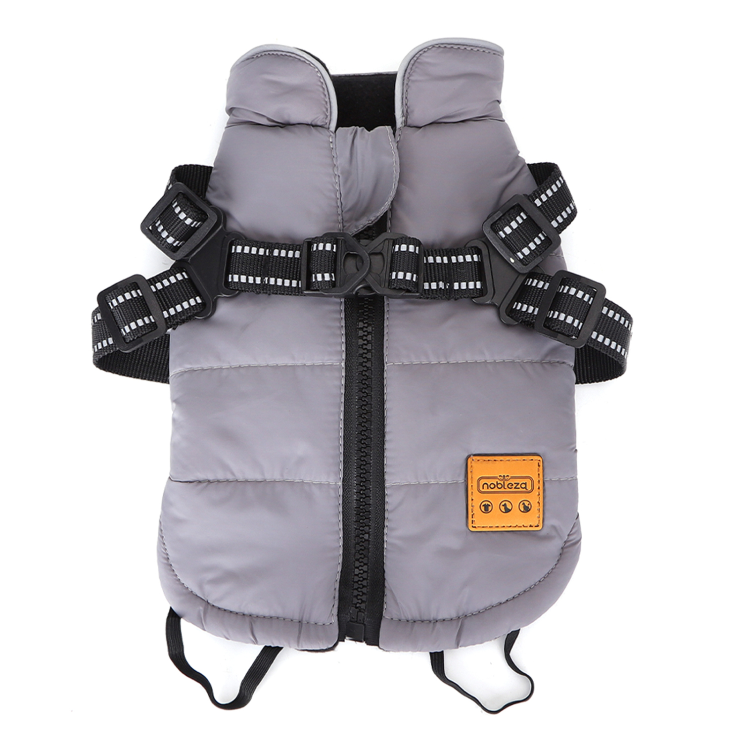 Nobleza – Abrigo para Perros, Chaqueta abrigadora de Invierno para Perros, Resistente al Viento, Impermeable, 2 en 1, Chaleco para Mascotas con Arnés